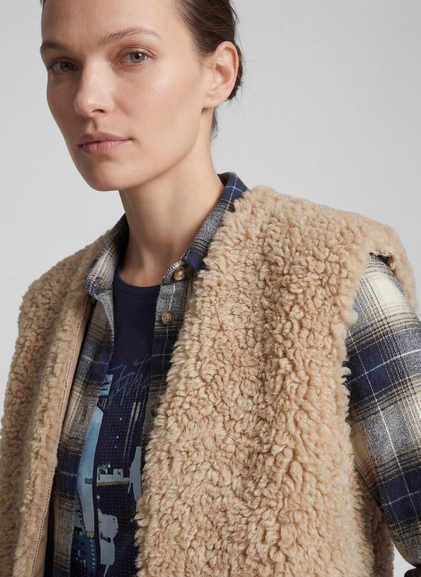 Weste - Fake Fur -Checks Please