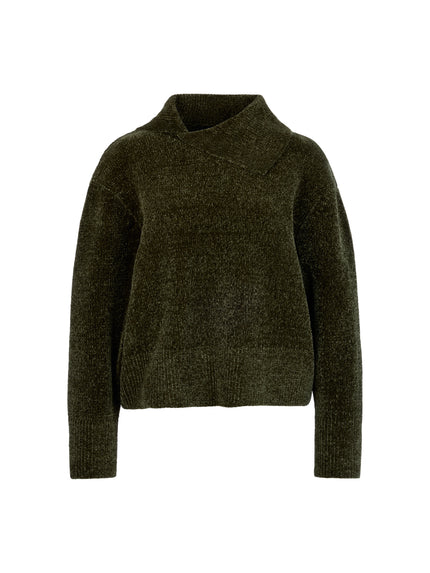 Rollkragenpullover - Chenille-Garn