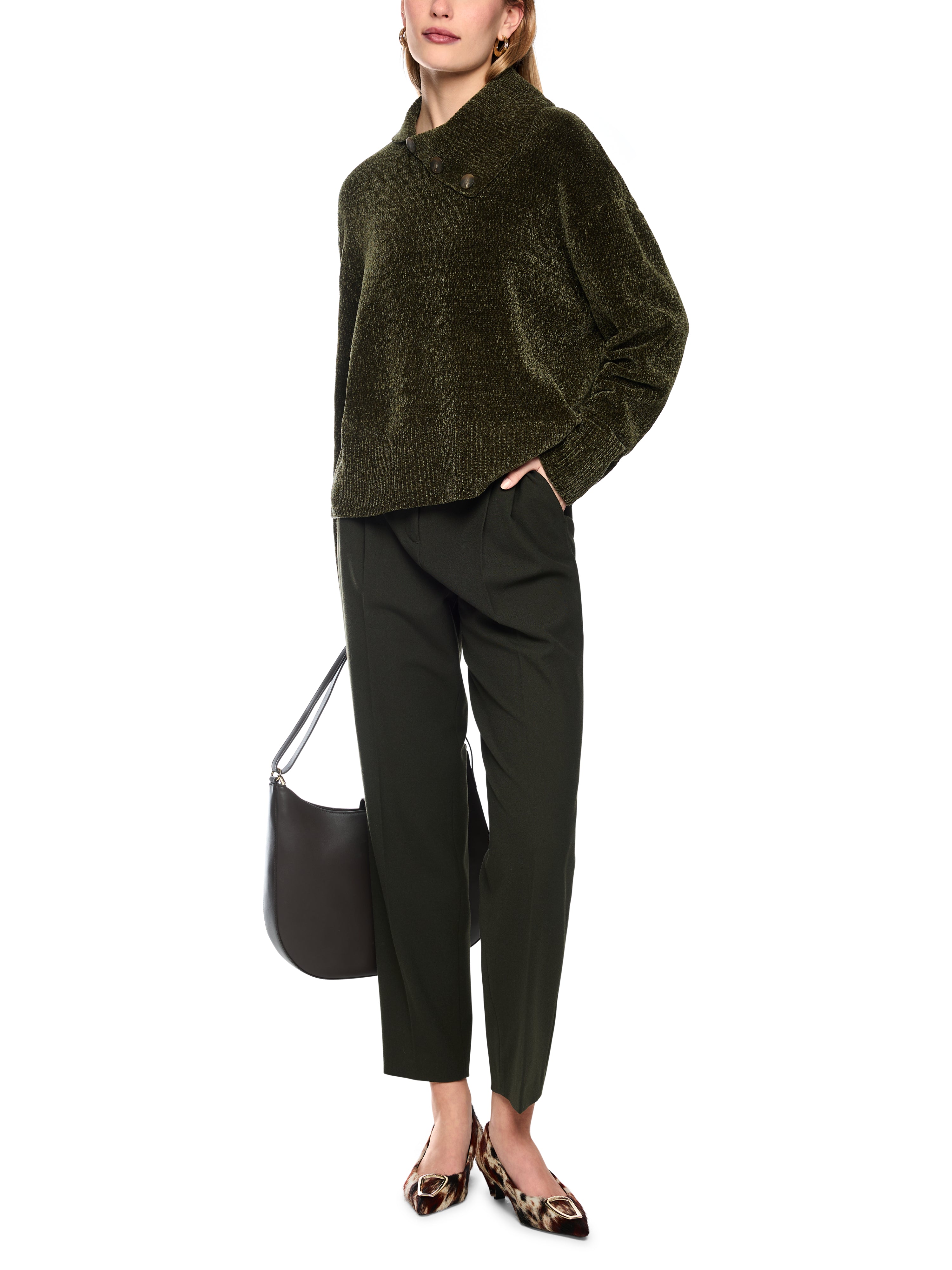 Rollkragenpullover - Chenille-Garn