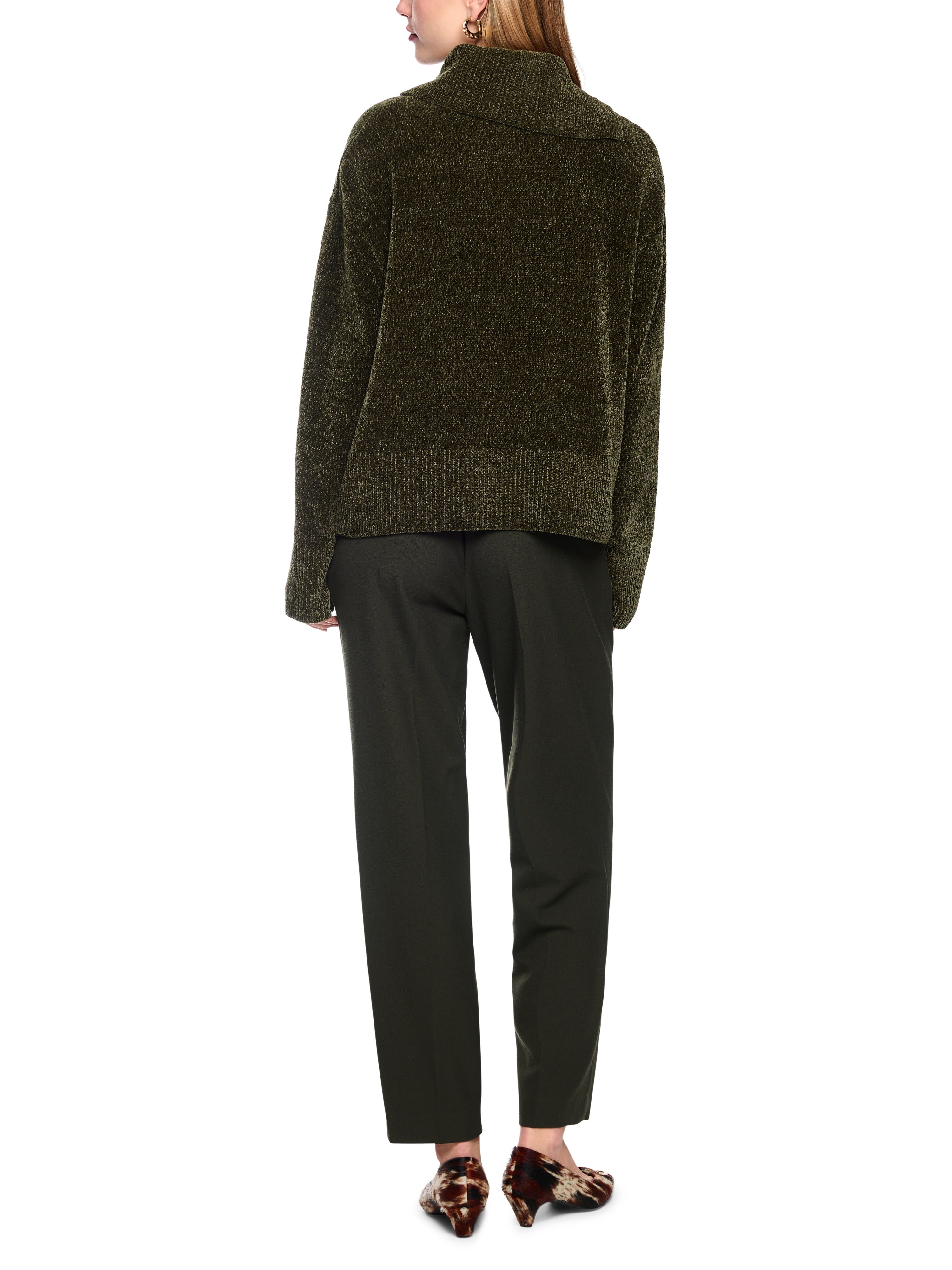 Rollkragenpullover - Chenille-Garn