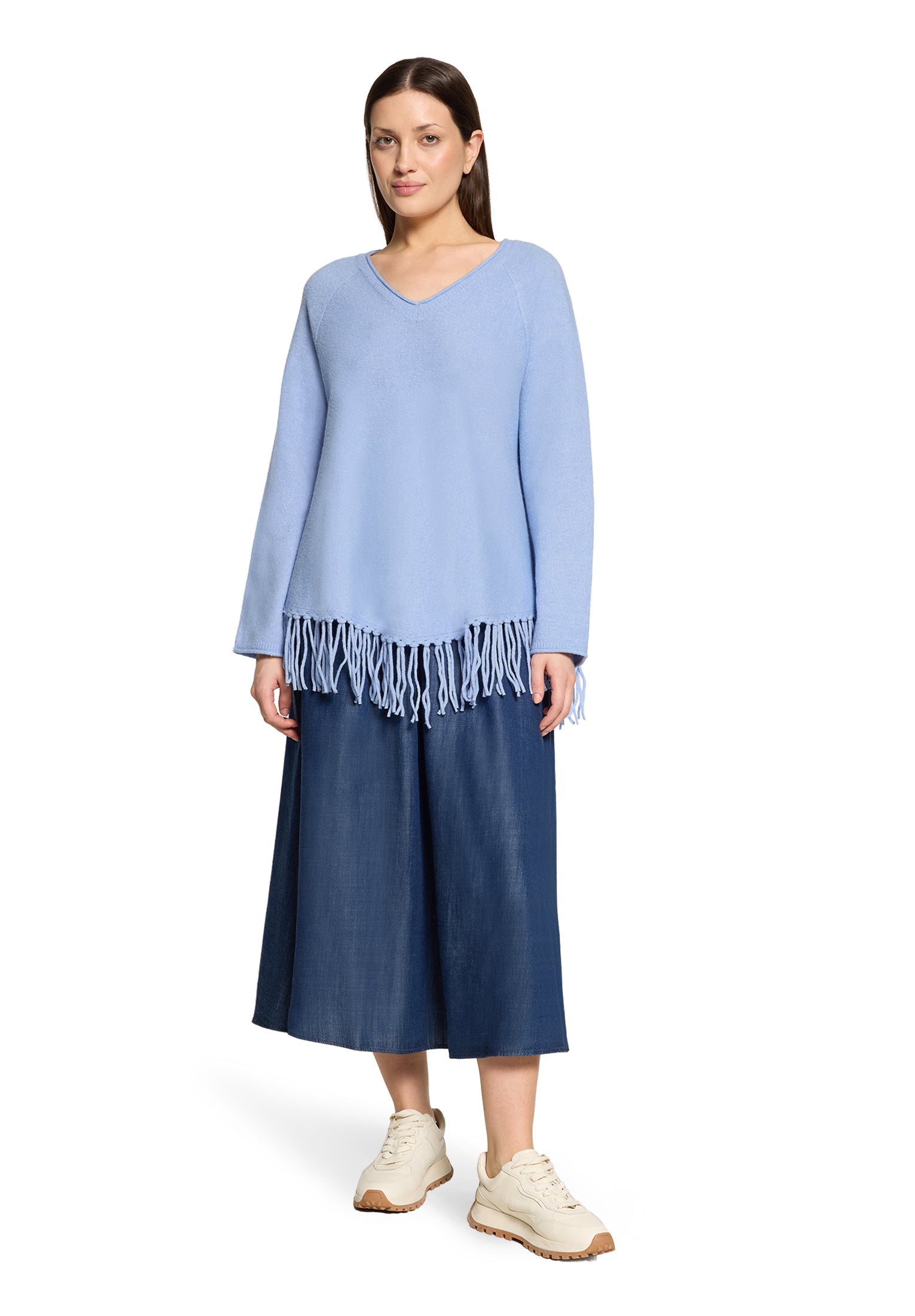 Strickpullover - Fransen