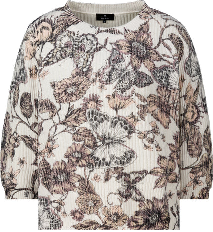 Strickpullover - Blumenmuster