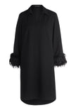 Hemdblusenkleid - Federnbesatz