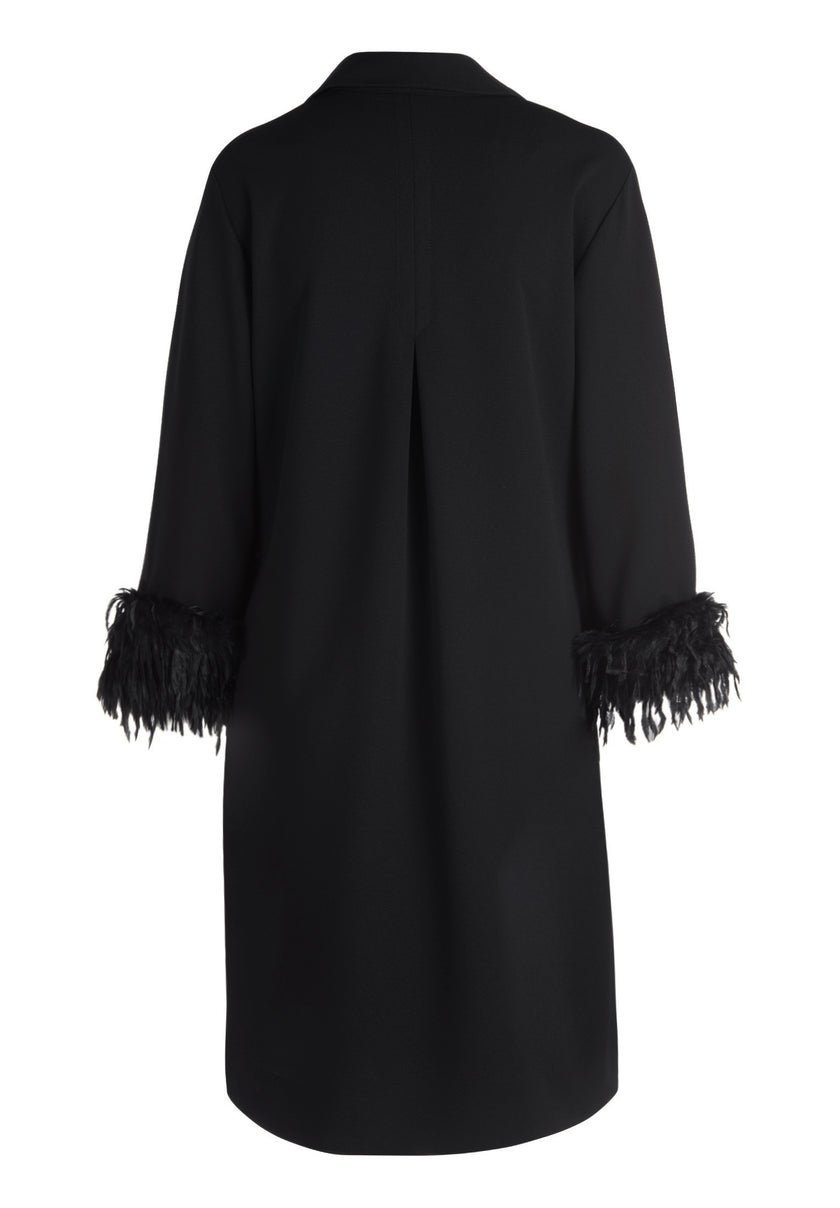 Hemdblusenkleid - Federnbesatz