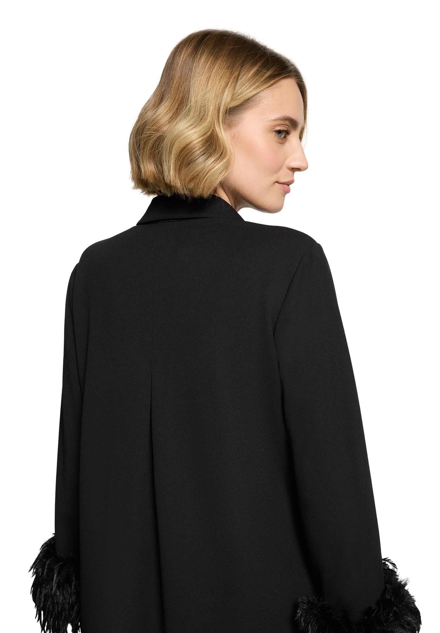 Hemdblusenkleid - Federnbesatz