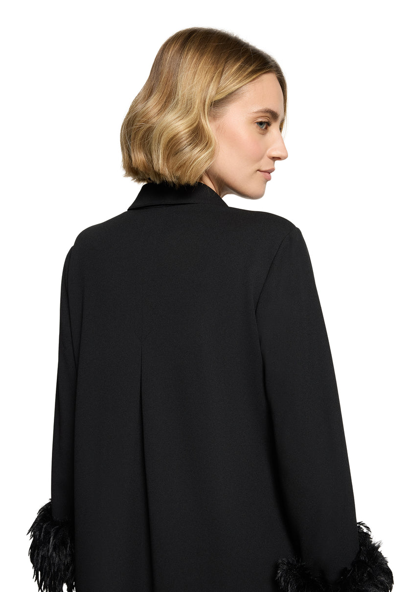 Hemdblusenkleid - Federnbesatz