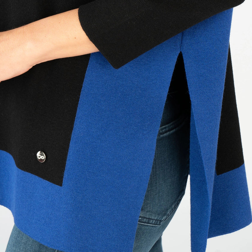 Colorblock Cape Pullover