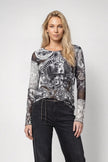 Langarmshirt - Emblem-Muster