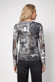 Langarmshirt - Emblem-Muster