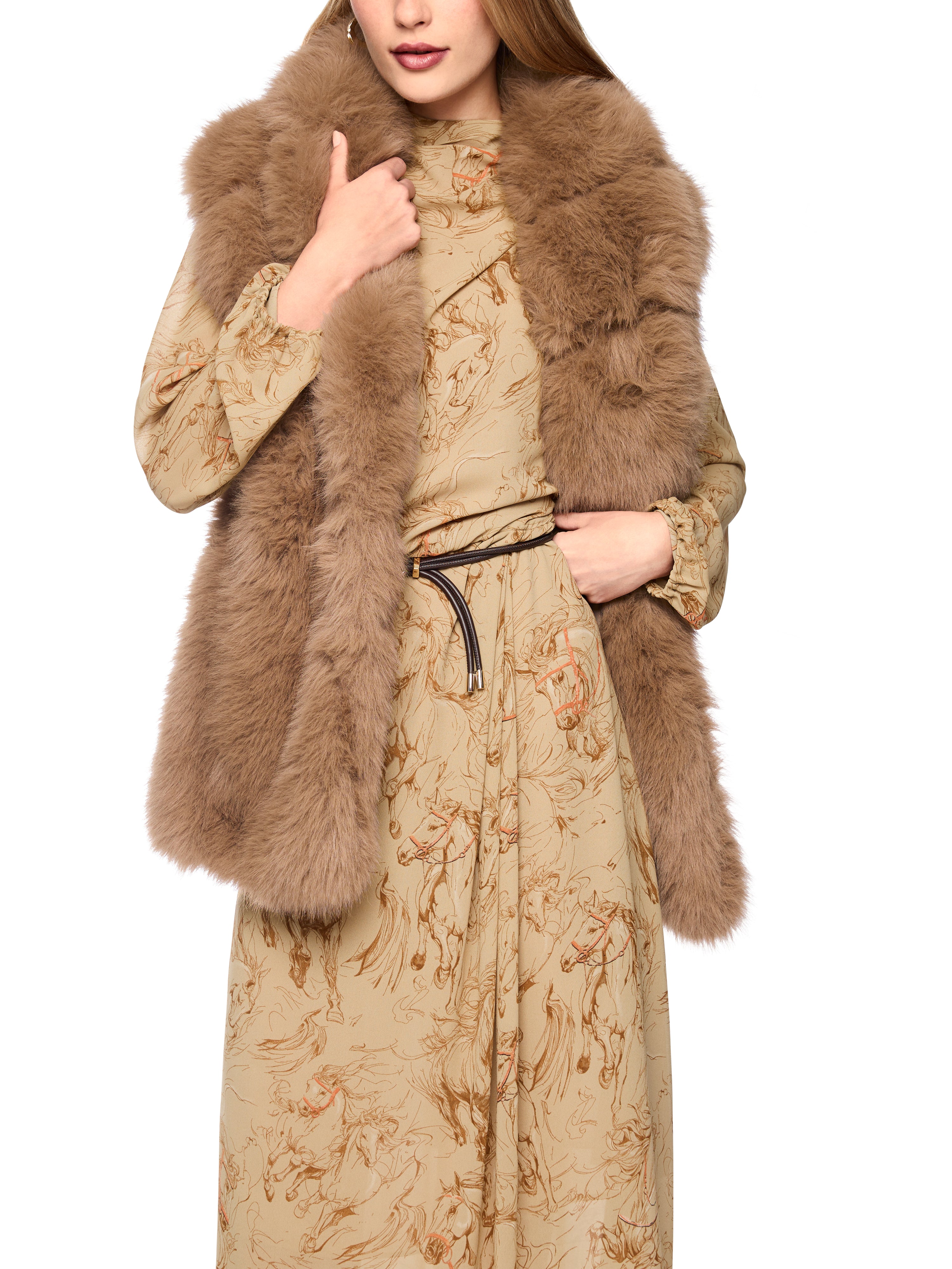 Fake-Fur-Weste - gesteppte Rückseite