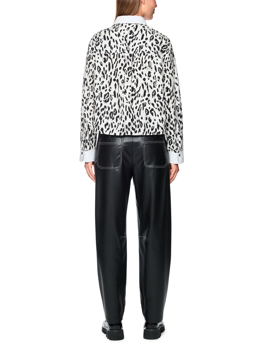 Baumwollbluse - Leo-Muster