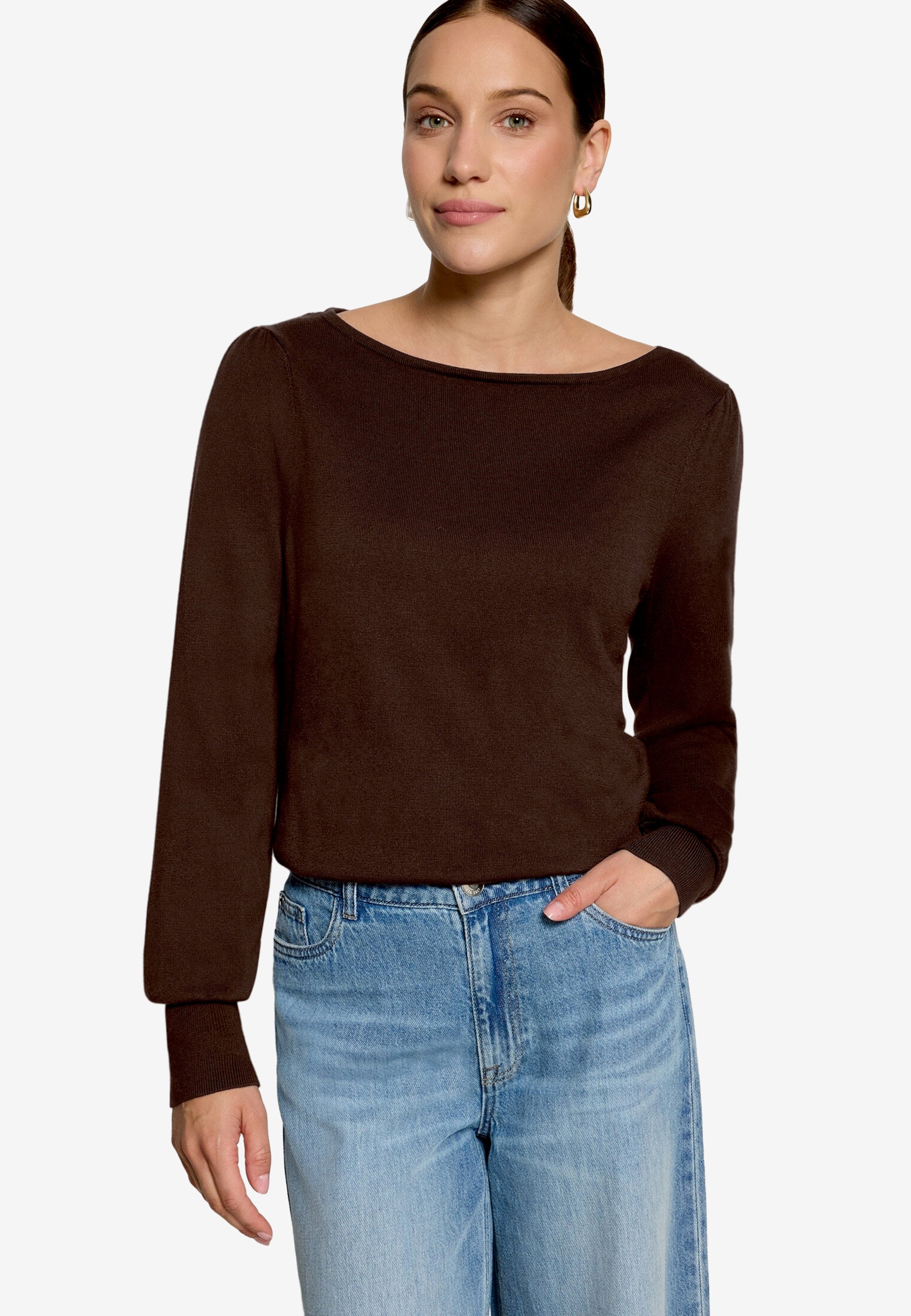 Feinstrickpullover  - U-Boot Ausschnitt