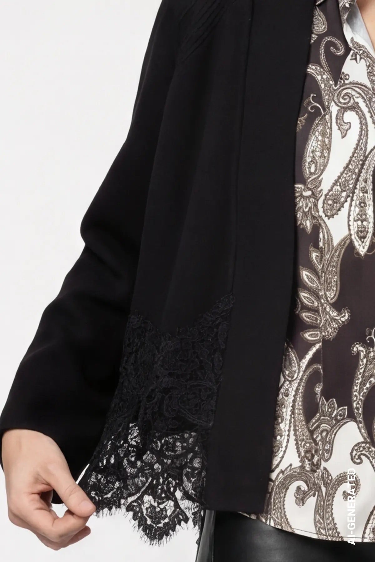 Strickjacke - Spitzenbesatz