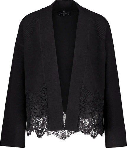 Strickjacke - Spitzenbesatz