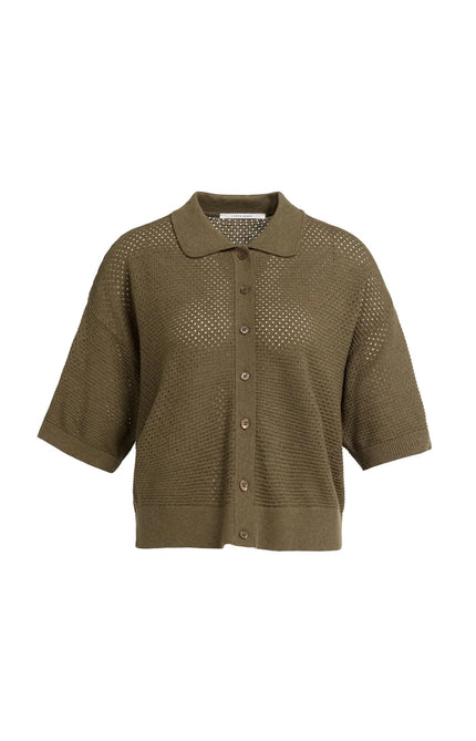 Strickjacke - Mesh-Einsatz