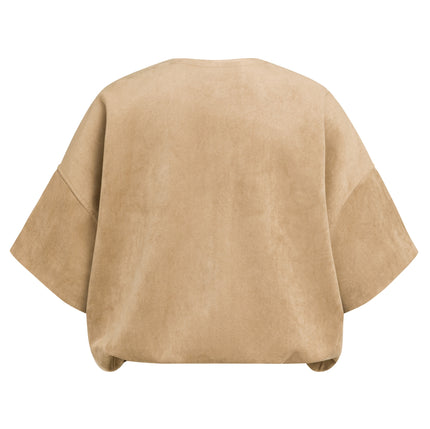 Jacke aus Velourslederimitat