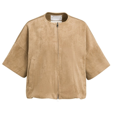 Jacke aus Velourslederimitat