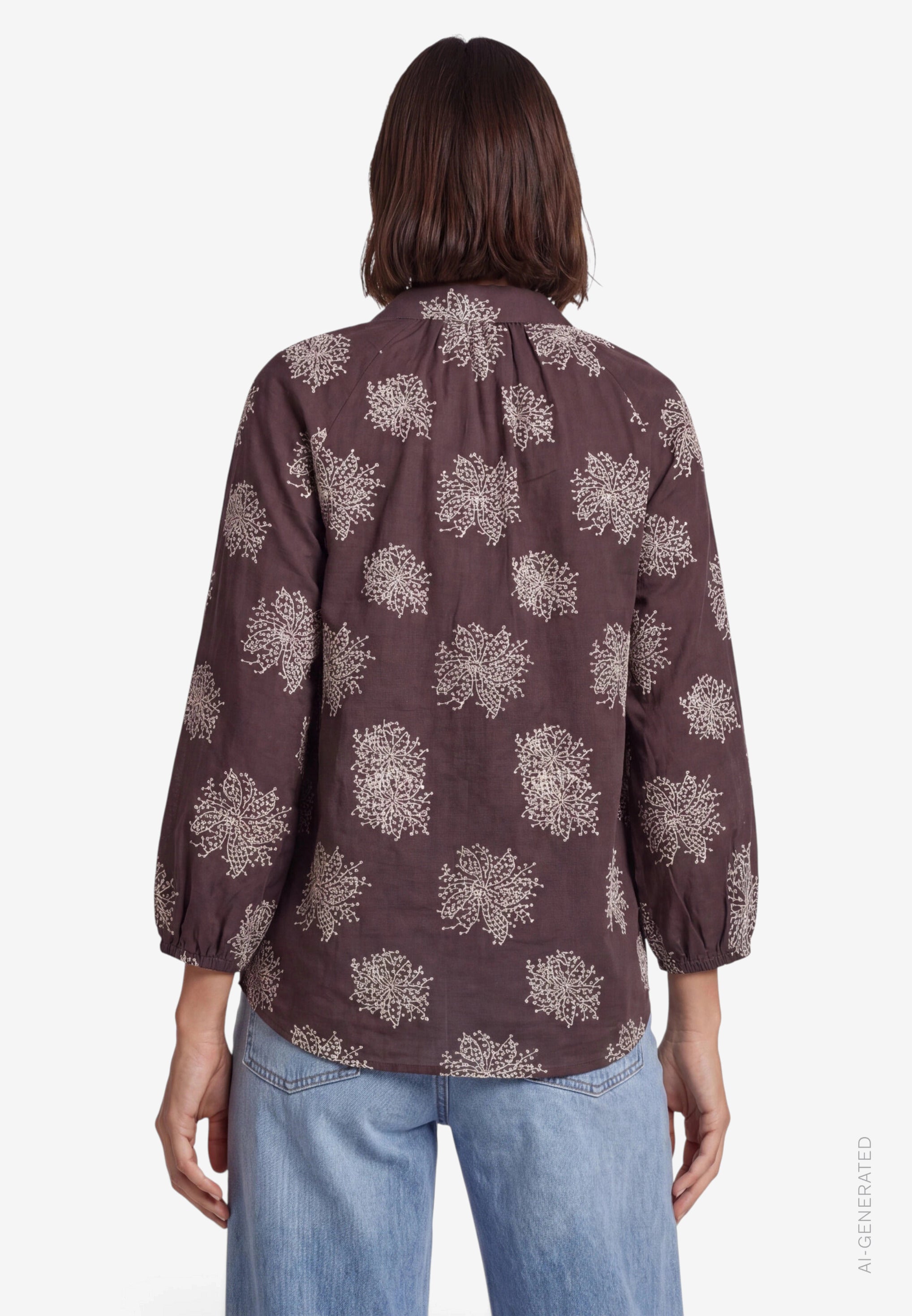 Oversized-Bluse - 3/4 Arm