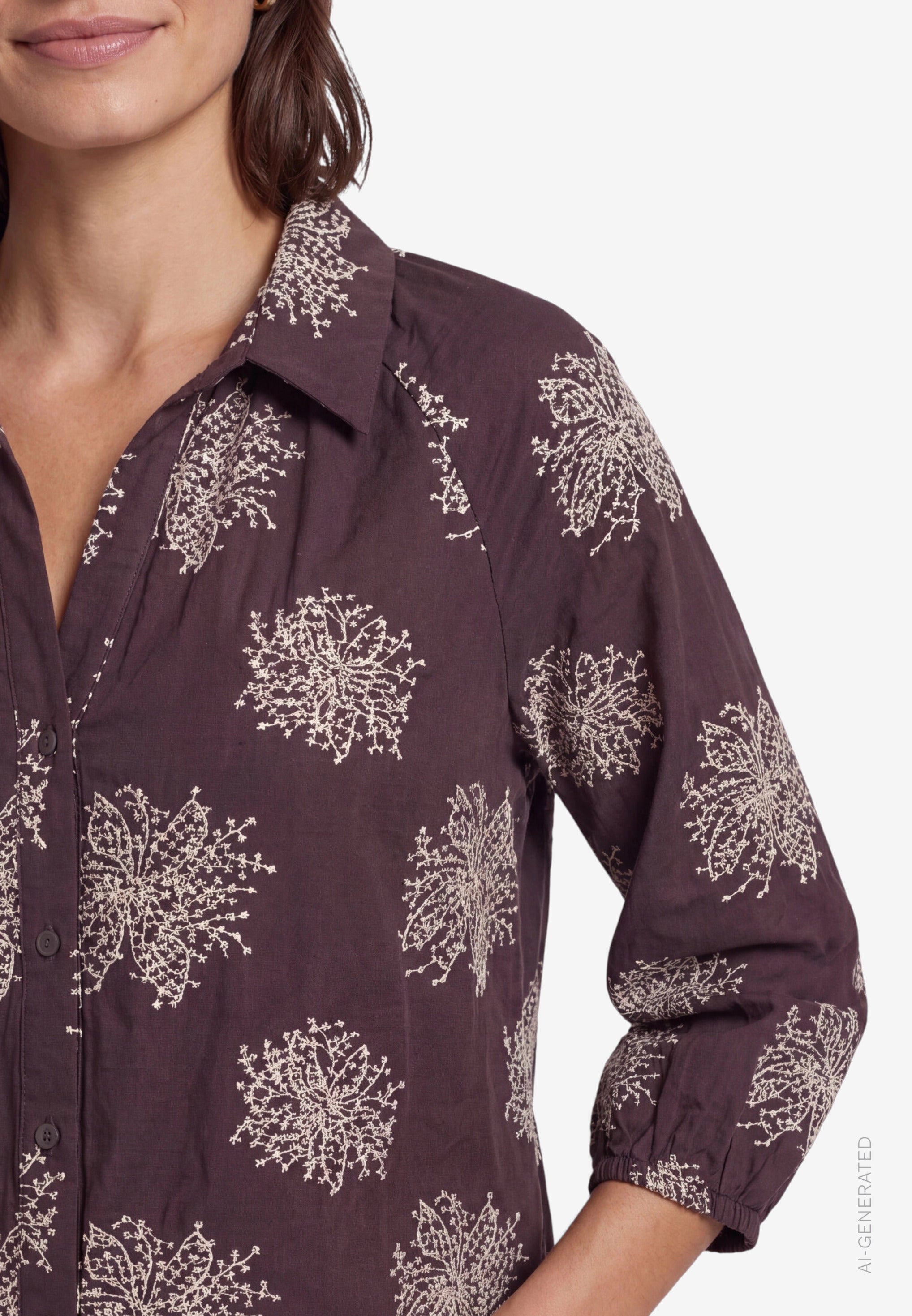 Oversized-Bluse - 3/4 Arm
