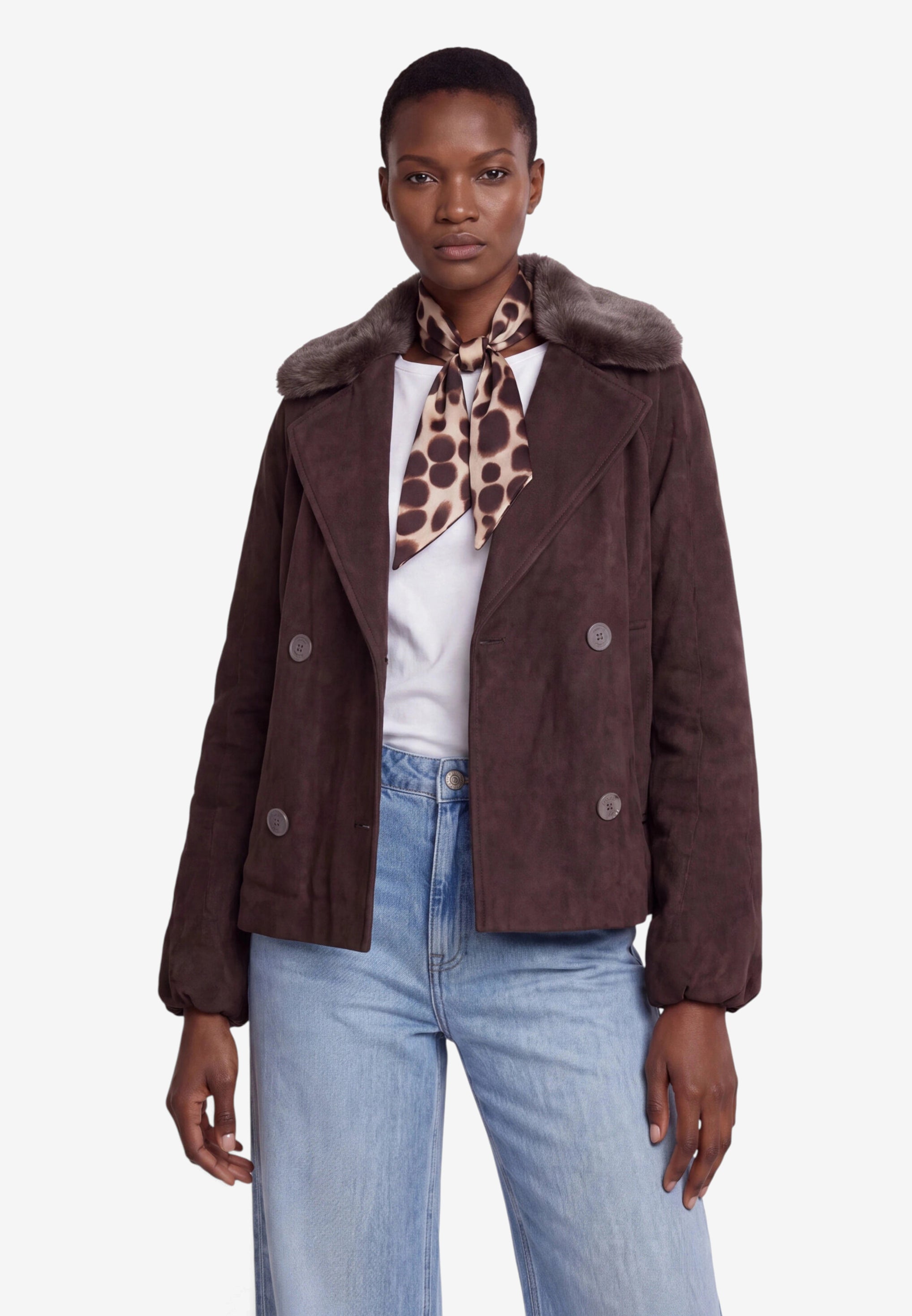 Jacke - Veloursleder-Optik