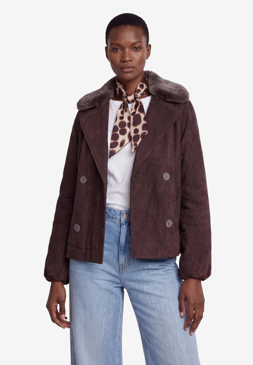 Jacke - Veloursleder-Optik