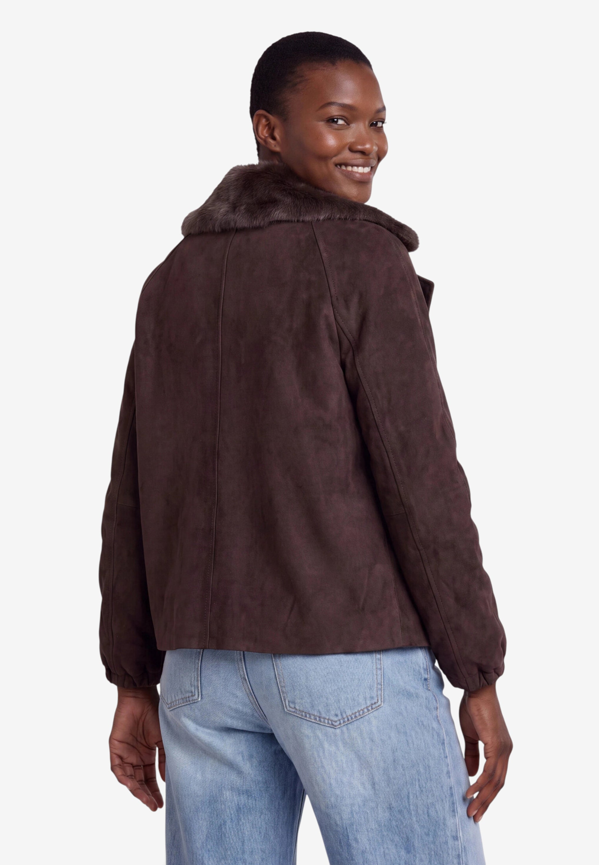 Jacke - Veloursleder-Optik
