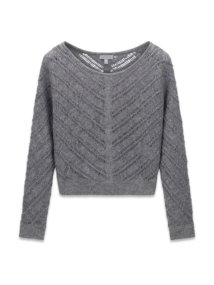 Feinstrickpullover - LS CECILIA SEQUIN