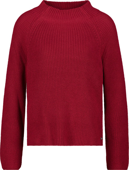 Strickpullover mit Stehkragen