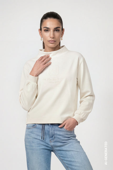 Sweatshirt - Stehkragen