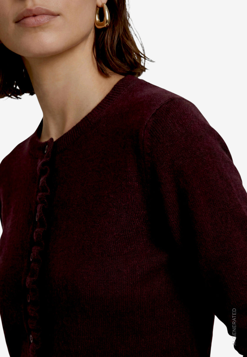 Strickjacke - Rüschenbesatz