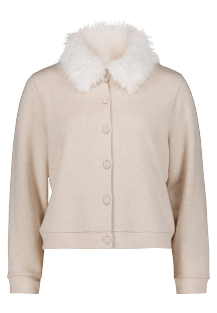 Sweatjacke - Fake Fur Kragen