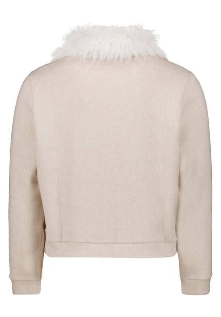 Sweatjacke - Fake Fur Kragen