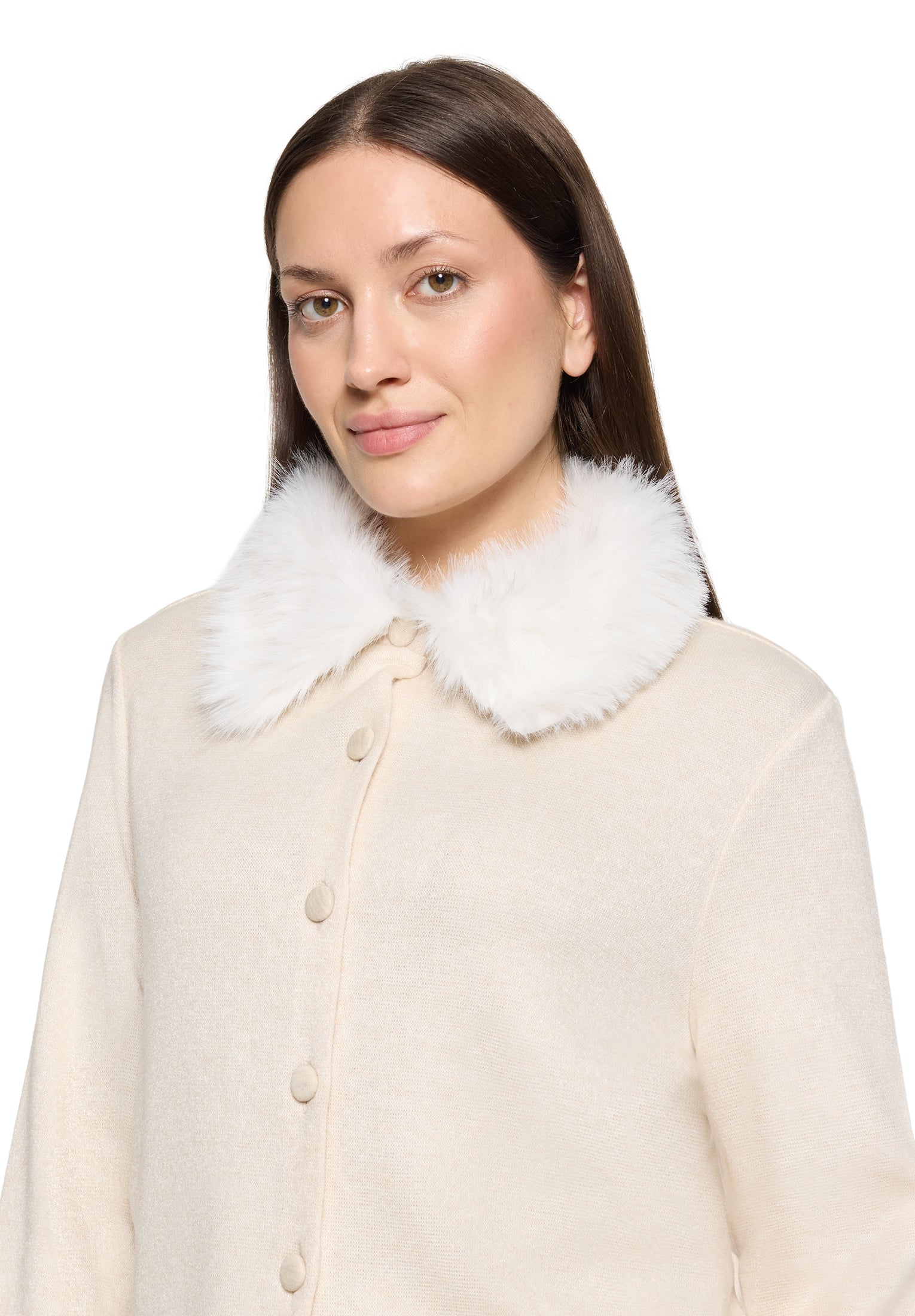 Sweatjacke - Fake Fur Kragen