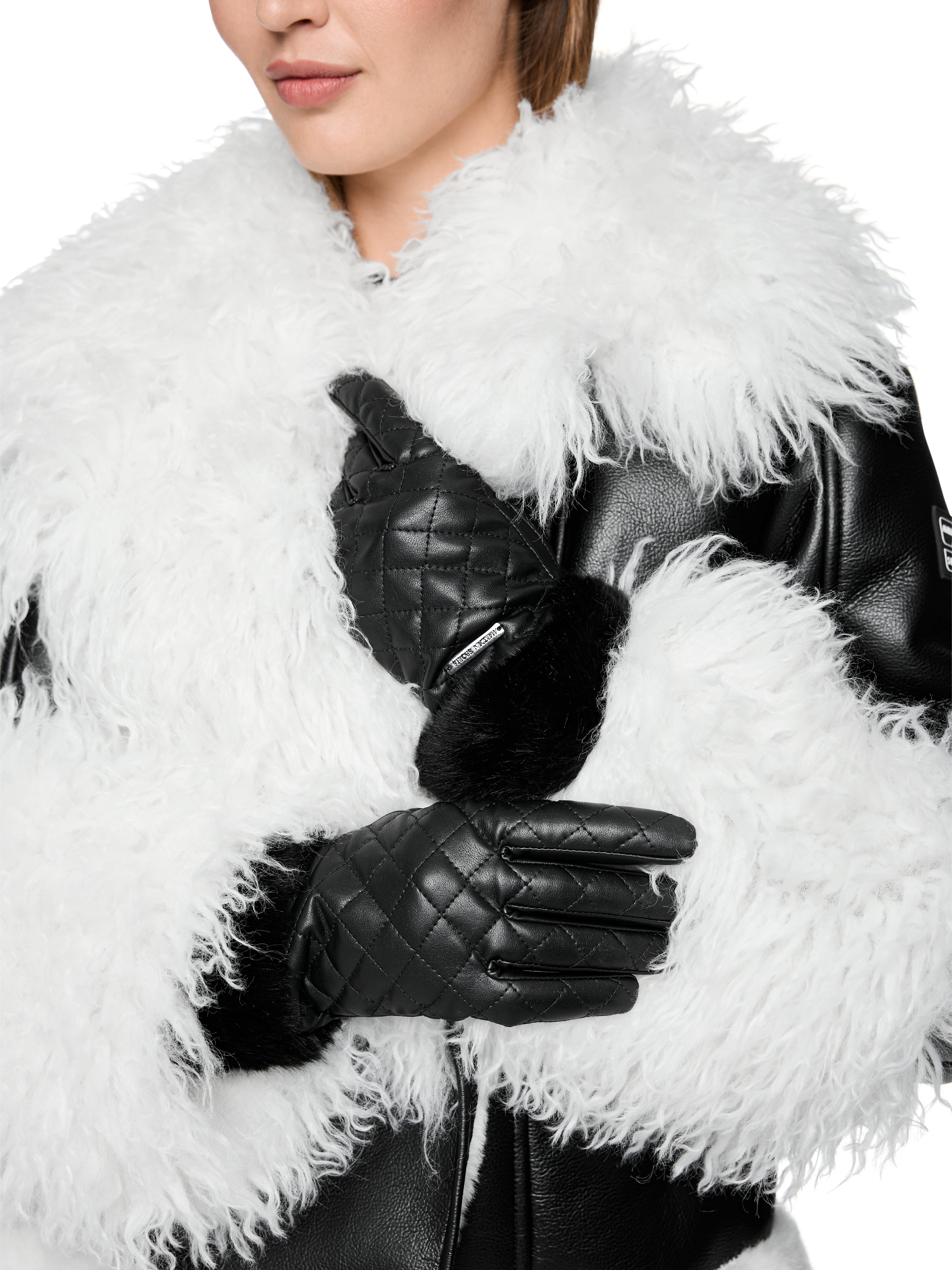 Kunstleder Handschuhe - Fake Fur
