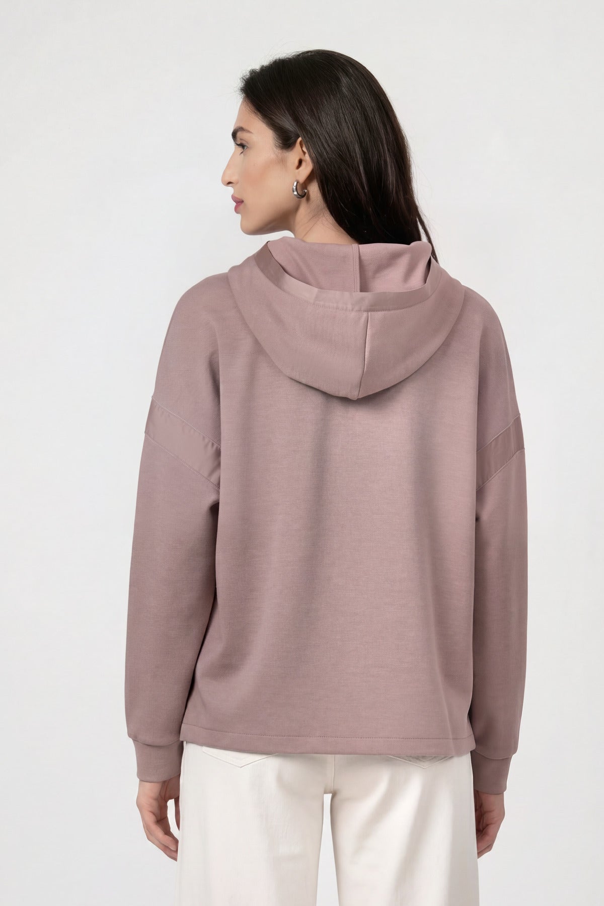 Sweatshirt - Stoffeinsatz
