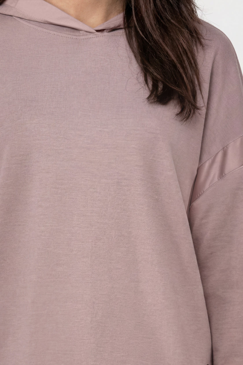 Sweatshirt - Stoffeinsatz