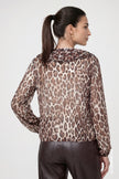 Chiffonbluse - Leo-Muster