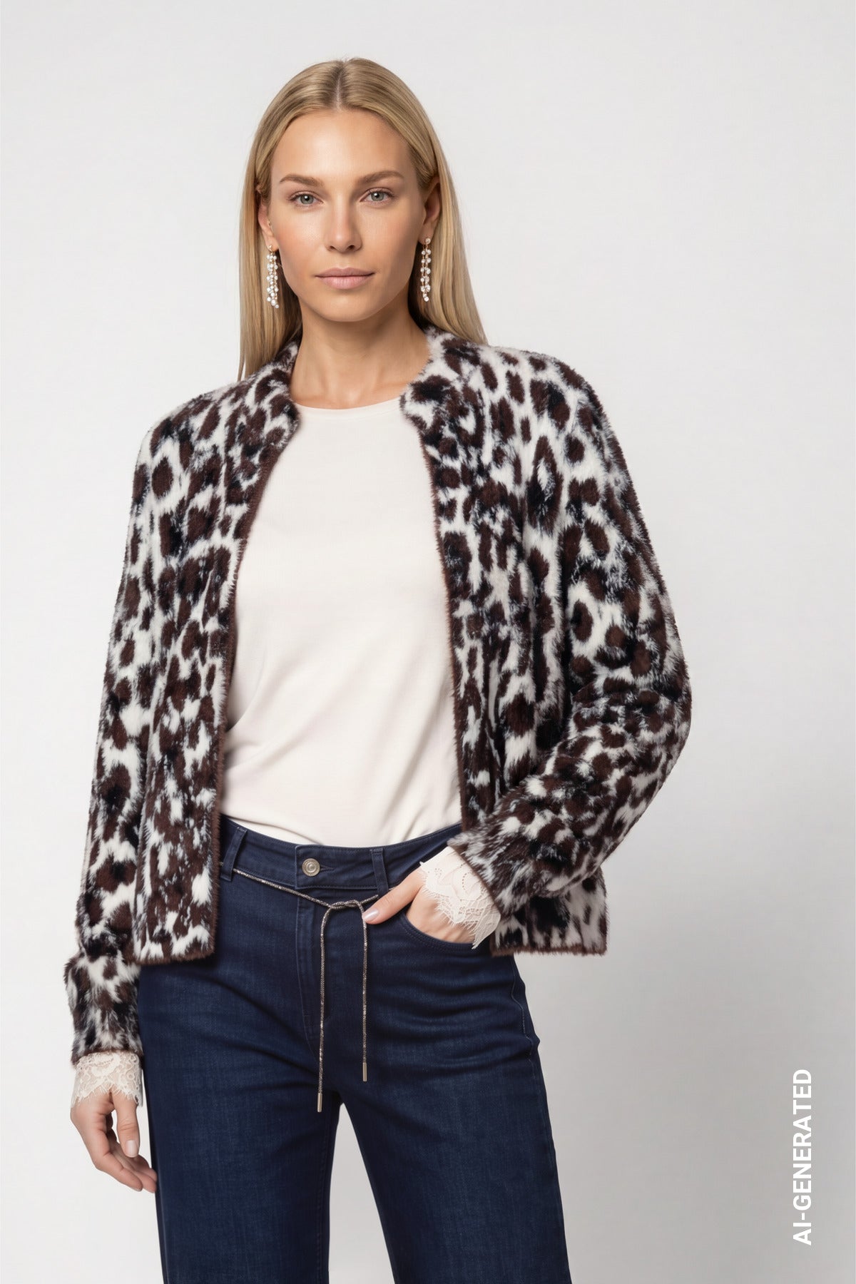 Strickjacke - Animalprint