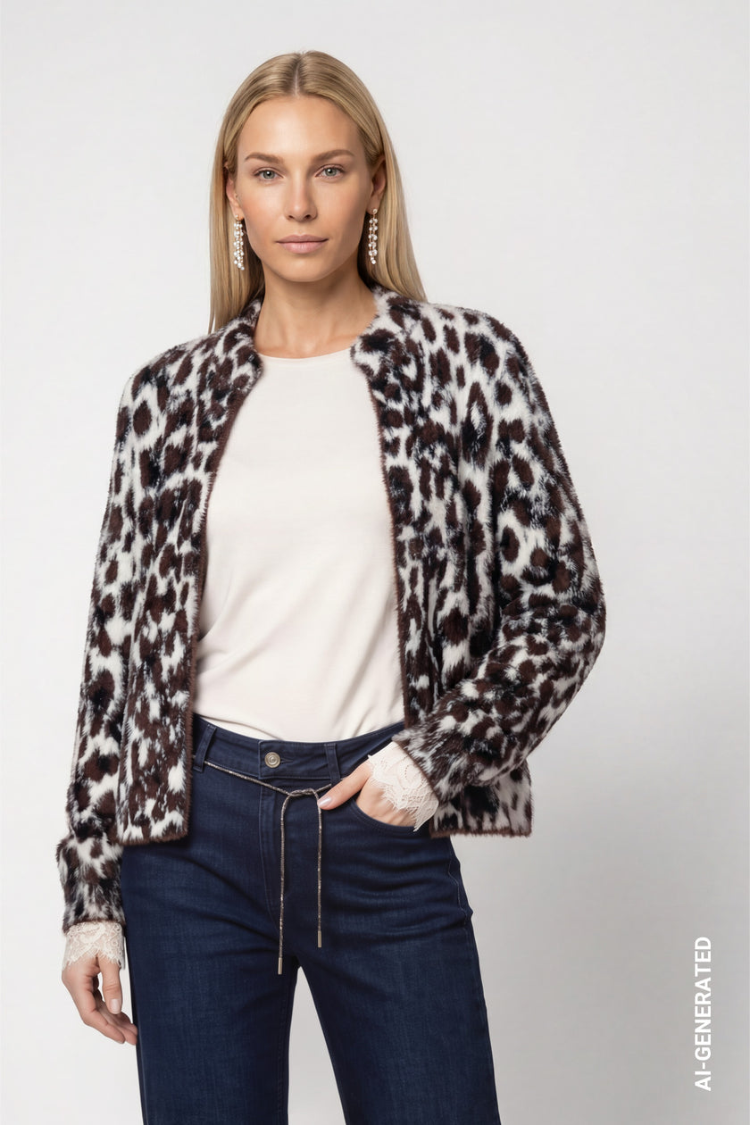 Strickjacke - Animalprint