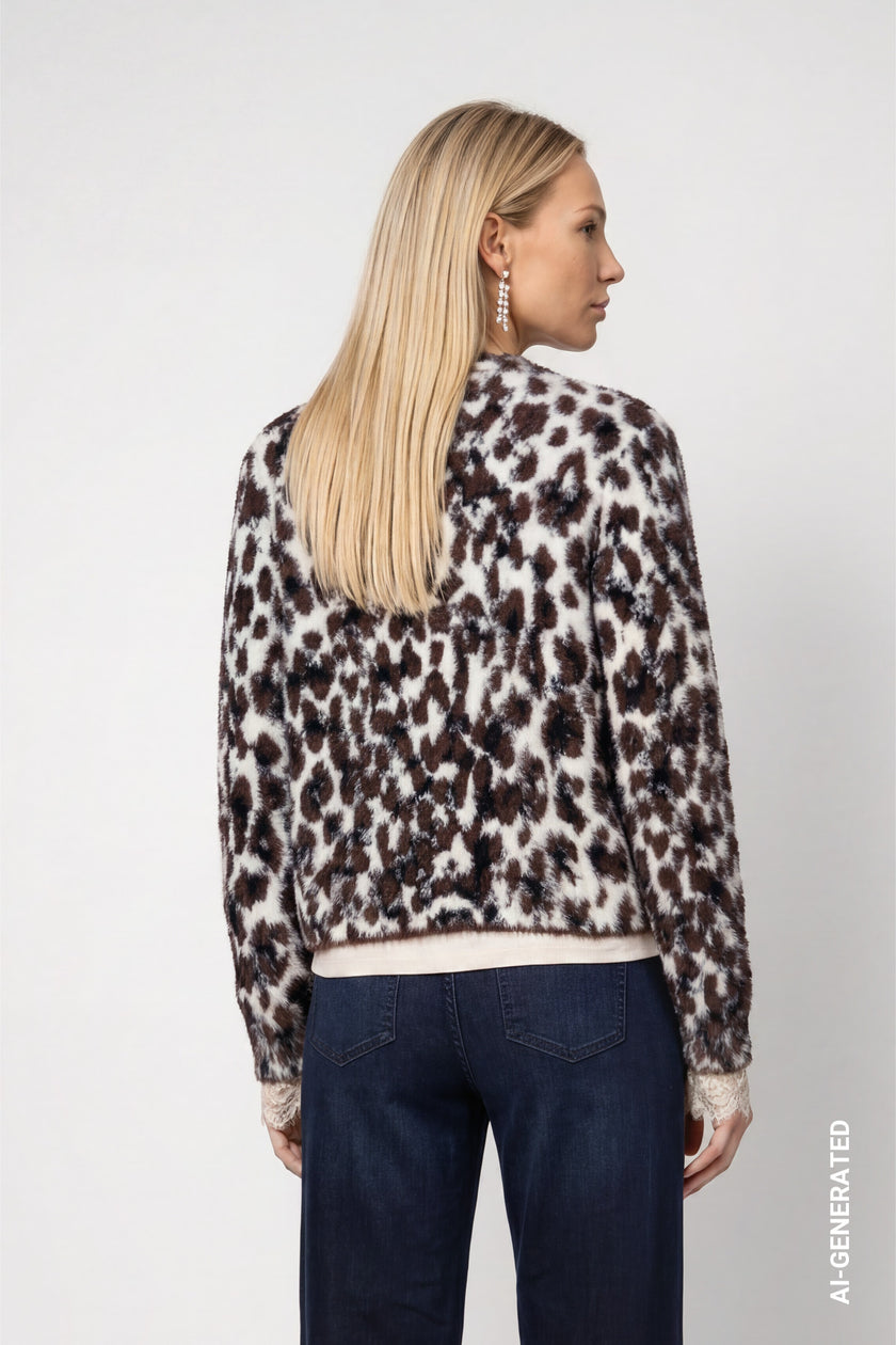 Strickjacke - Animalprint