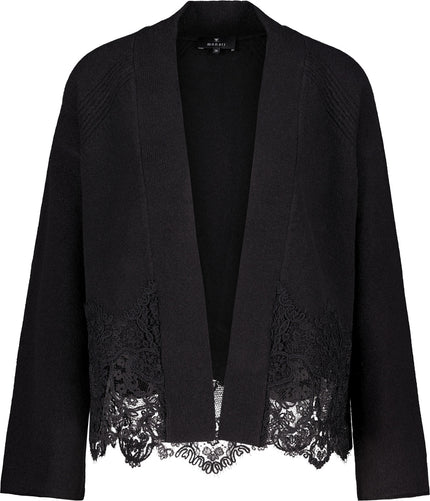 Strickjacke - Spitzenbesatz