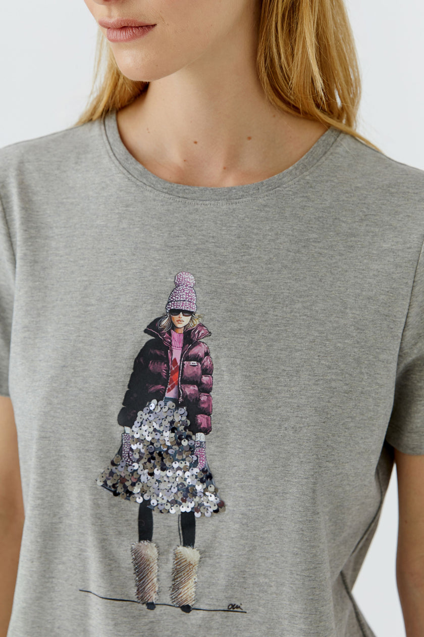 T-Shirt - Paillettenbesatz