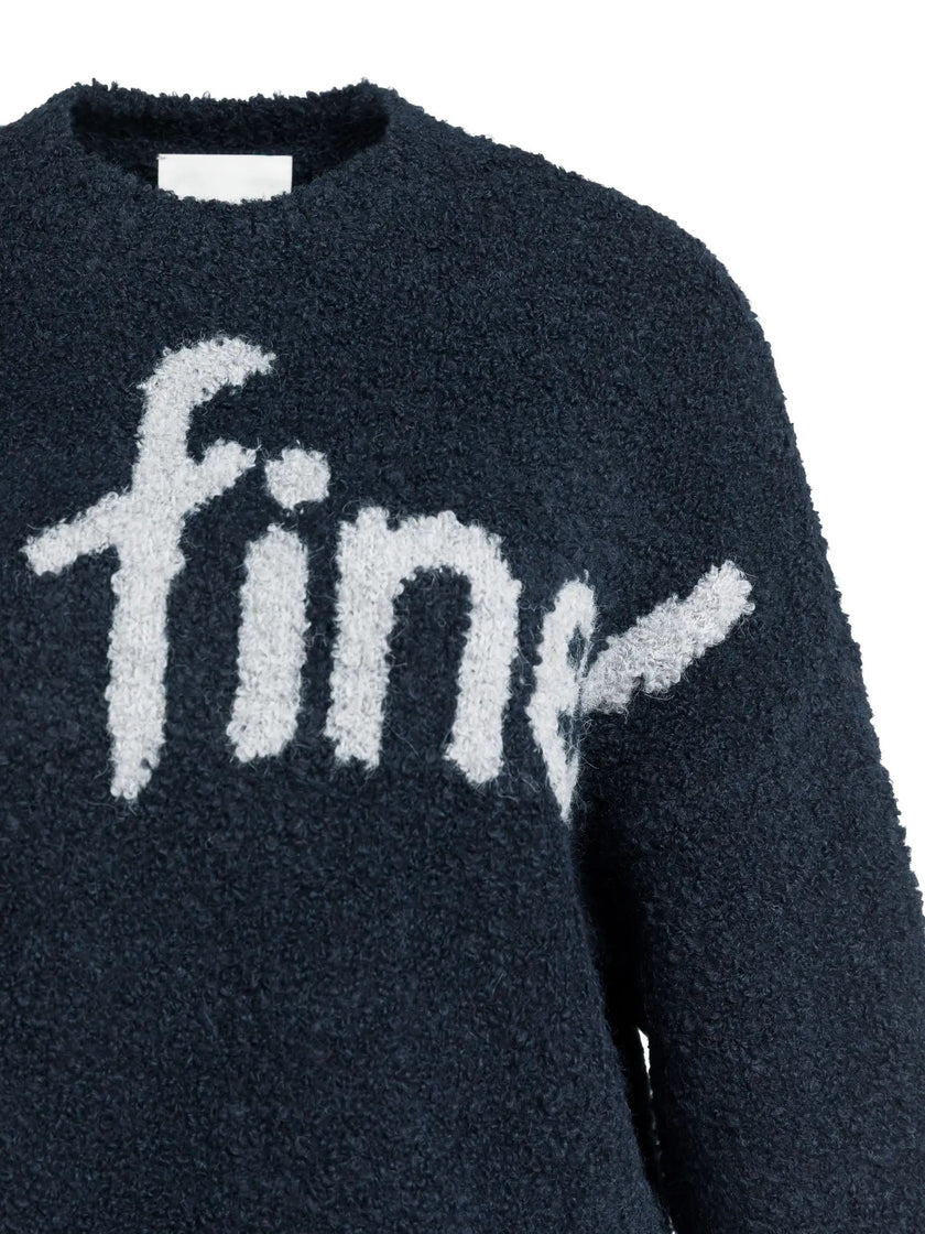 Strickpullover - Schriftzug