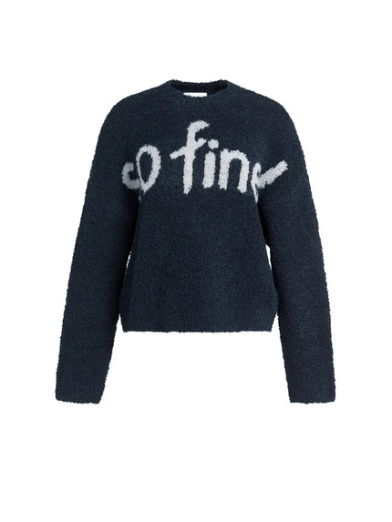 Strickpullover - Schriftzug