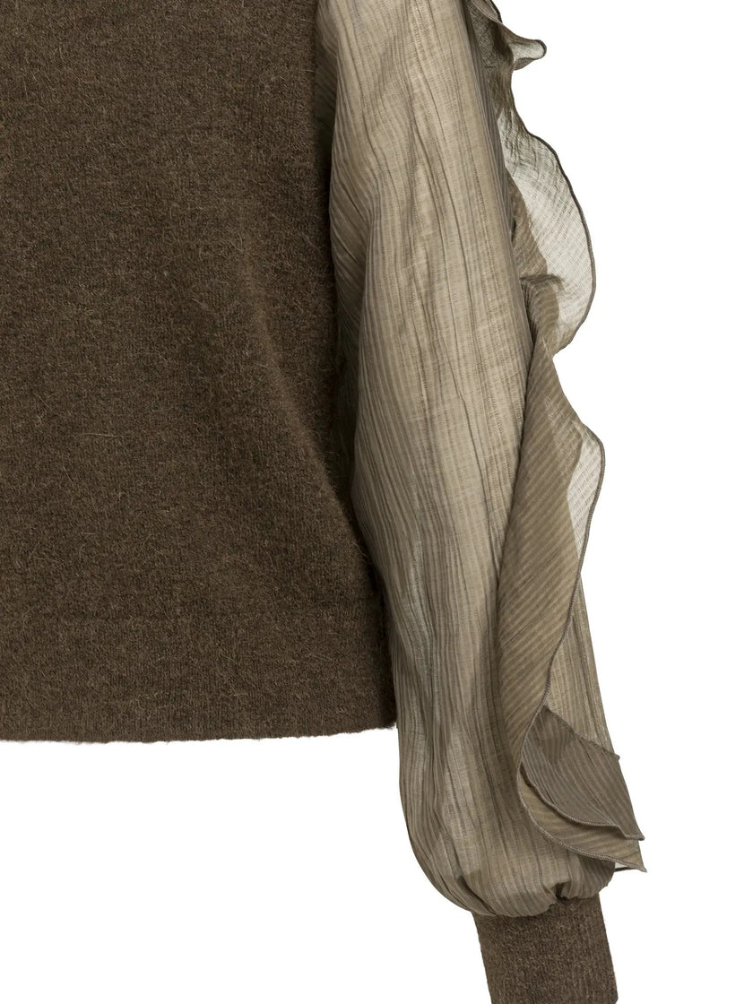Pullover - Rüschenärmel