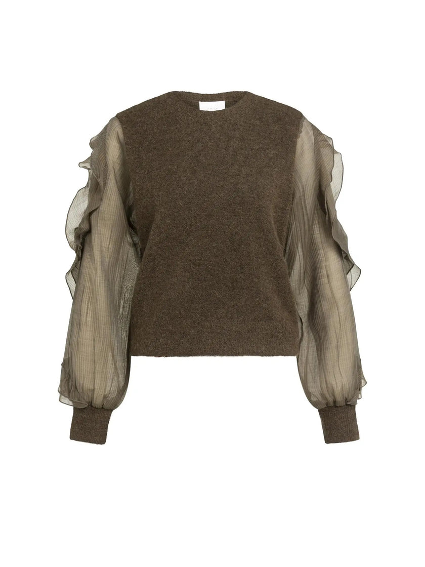 Pullover - Rüschenärmel