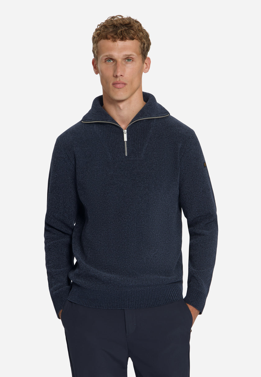 Pullover Half Zip High Neck Light Weight Chenille