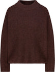 Flauschiger Strickpullover mit Rollsaum