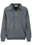 Pullover, offener Polo,1/1-Arm
