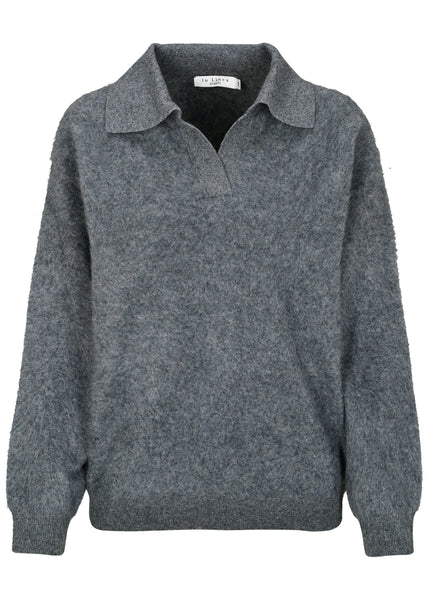 Pullover, offener Polo,1/1-Arm